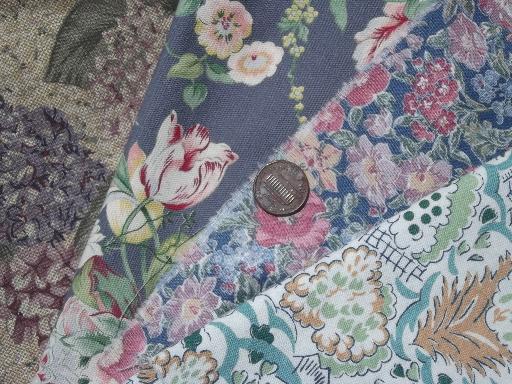 photo of 18 lbs cotton print quilt fabrics, designer quilting prints scrap fabric lot #2