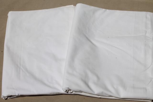 photo of 18 plain white cotton bed sheets, vintage bedding, bed linens lot #17