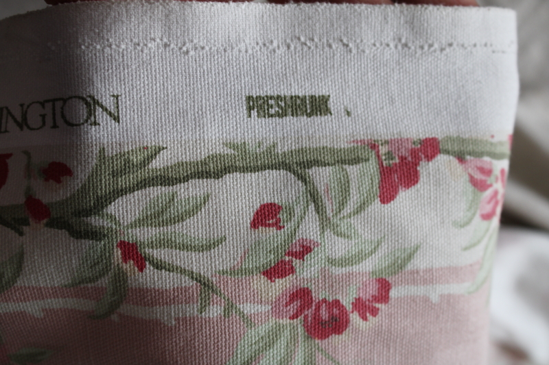 photo of 18 yards heavy cotton decor fabric for curtains upholstery 80s vintage pink floral stripe, romantic cottagecore aesthetic #19