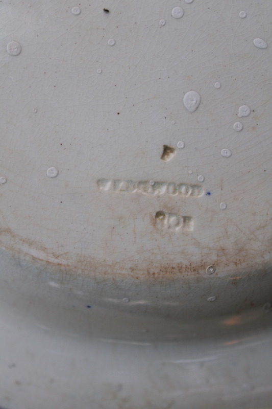 photo of 1800s antique Wedgwood blue Willow pattern platter or meat tray, large deep shape Victorian vintage #8