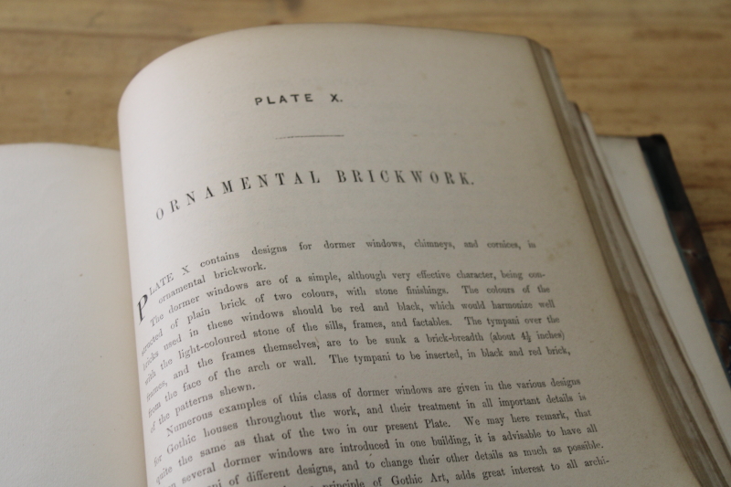 photo of 1800s antique book Audsley building design w/ elevations Cottage, Lodge & Villa Architecture #4