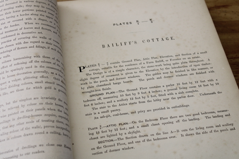 photo of 1800s antique book Audsley building design w/ elevations Cottage, Lodge & Villa Architecture #9
