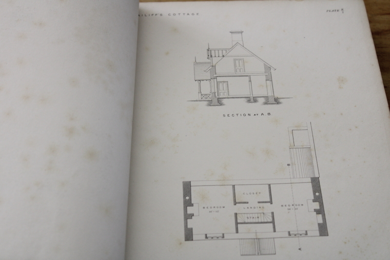 photo of 1800s antique book Audsley building design w/ elevations Cottage, Lodge & Villa Architecture #11