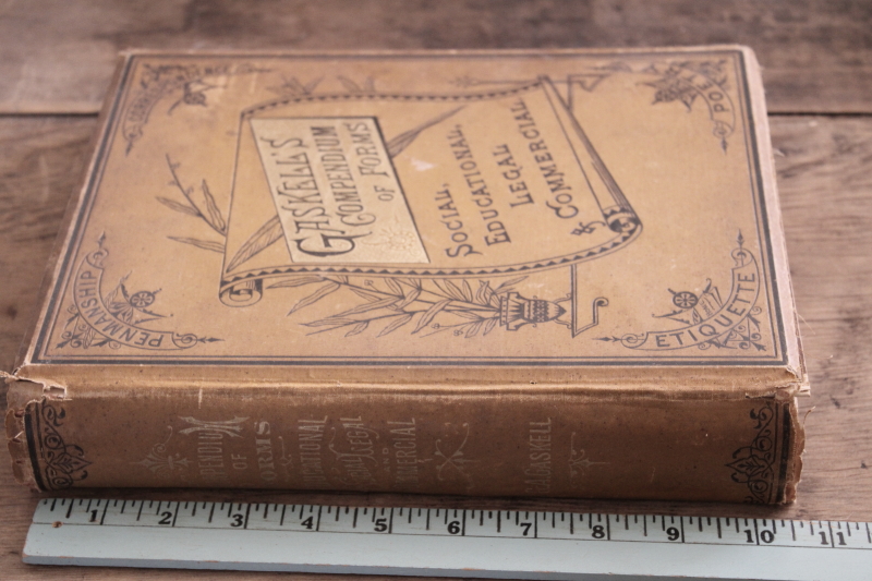 photo of 1800s antique book Victorian etiquette illustrated notes & love letters, contracts & business forms #4