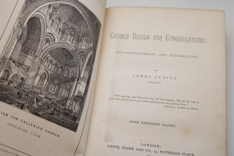 photo of 1800s antique copy James Cubitt Church Design concept drawings & plans gothic architecture buildings #3