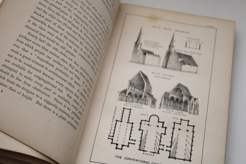 photo of 1800s antique copy James Cubitt Church Design concept drawings & plans gothic architecture buildings #4