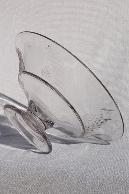 photo of 1800s antique flint glass compote bowl, early American pressed pattern glass #4