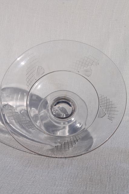 photo of 1800s antique flint glass compote bowl, early American pressed pattern glass #5