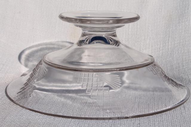 photo of 1800s antique flint glass compote bowl, early American pressed pattern glass #7