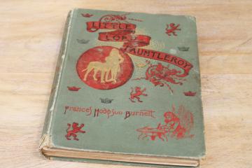 catalog photo of 1800s vintage Little Lord Fauntleroy w/ antique book catalog of childrens books & classics