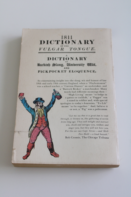 photo of 1811 Dictionary of the Vulgar Tongue book, colonial era slang fun for historical reenactors  #2