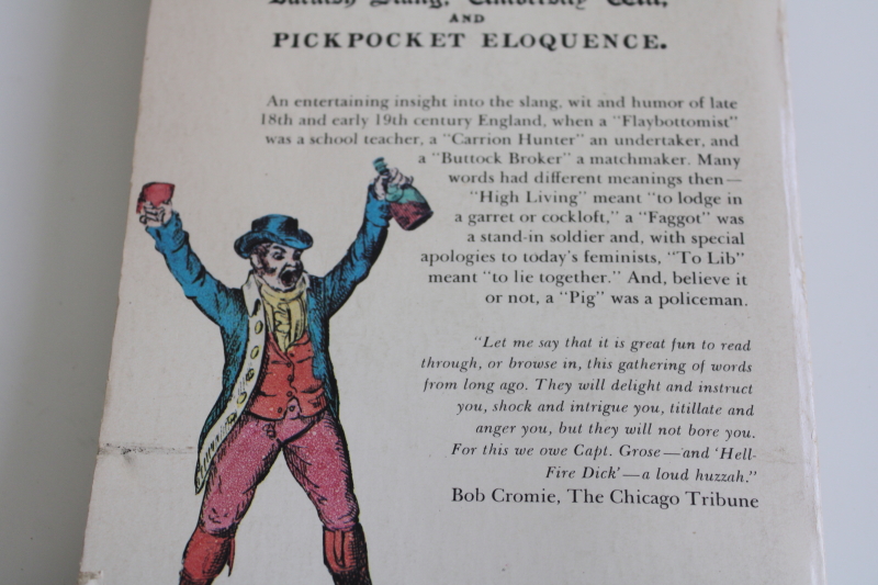 photo of 1811 Dictionary of the Vulgar Tongue book, colonial era slang fun for historical reenactors  #3