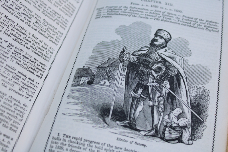 photo of 1848 book Modern History, antique 19th century textbook w/ beautiful old paper, font, engravings  #7