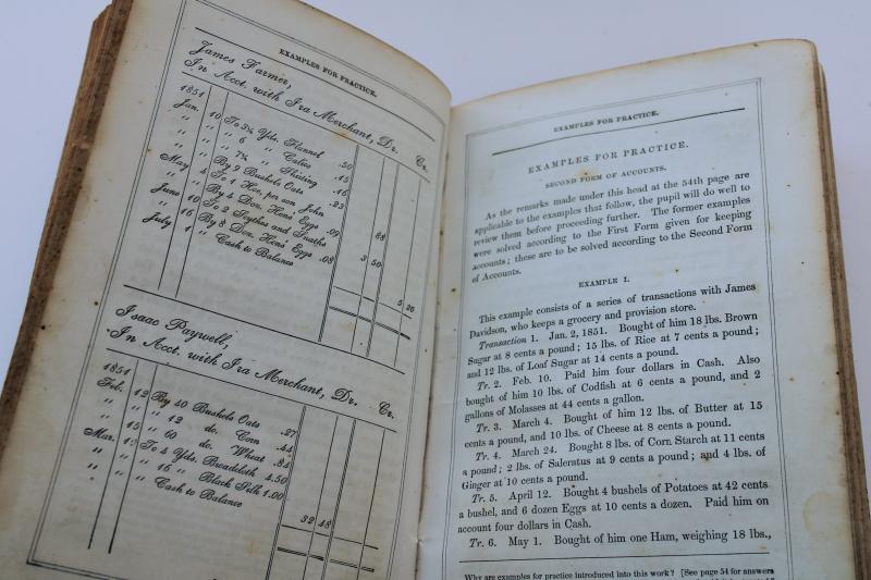 photo of 1850s antique book business bookkeeping ledger accounting course study textbook #8