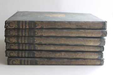 catalog photo of 1860s Eminent Americans w/ portraits, six large volumes complete set Victorian antique books 