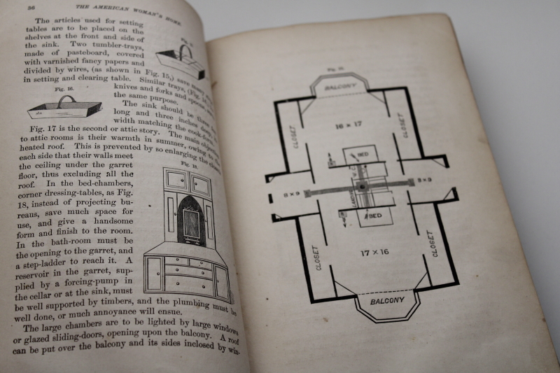 photo of 1860s book American Womans Home Harriet Beecher Stowe Domestic science home economics Victorian housekeeping #3