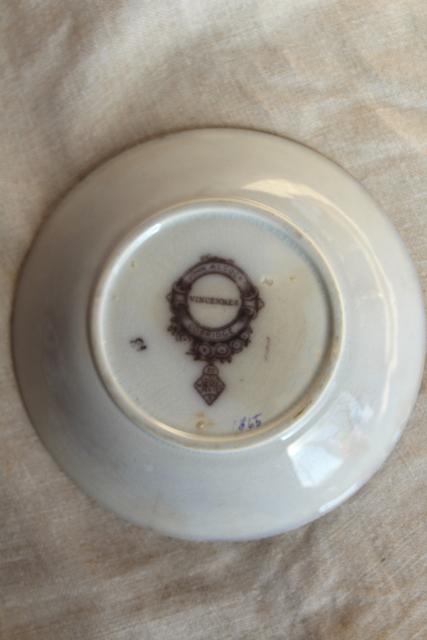 photo of 1860s flow black mulberry transferware saucer plate, Vincennes Alcock - England #7