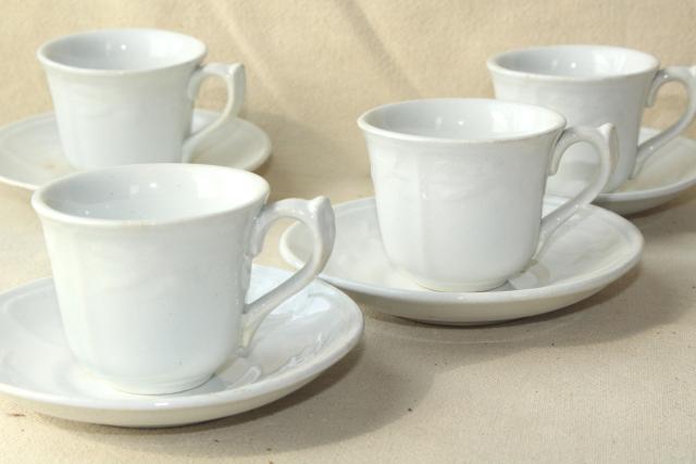 photo of 1860s vintage antique white ironstone china embossed prairie wheat English tea or coffee cups #4