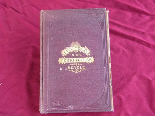 photo of 1870s book salesman's sample western frontier stories, engravings #1