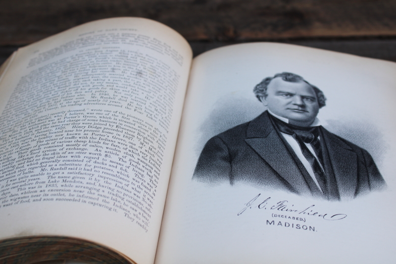 photo of 1880 book History of Dane County Wisconsin early settlement & local people of the Madison area  #13