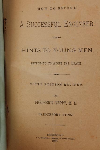 photo of 1880s How to Become a Successful Engineer, railroad trade tips & morals for young men #2