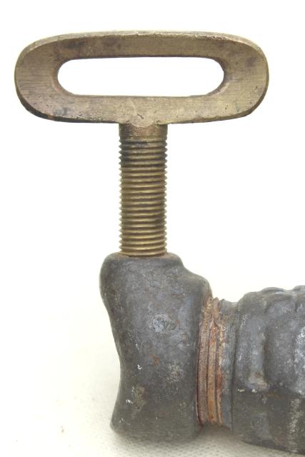 photo of 1880s antique kitchen tool, Enterprise fruit press, hand crank crusher juice squeezer #4