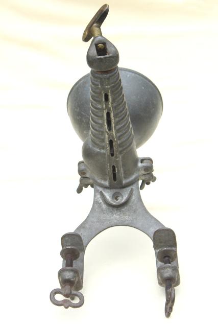 photo of 1880s antique kitchen tool, Enterprise fruit press, hand crank crusher juice squeezer #11