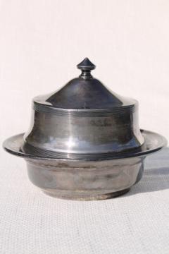 catalog photo of 1881 Rogers silver plate round butter dish w/ dome cover, vintage silverplate