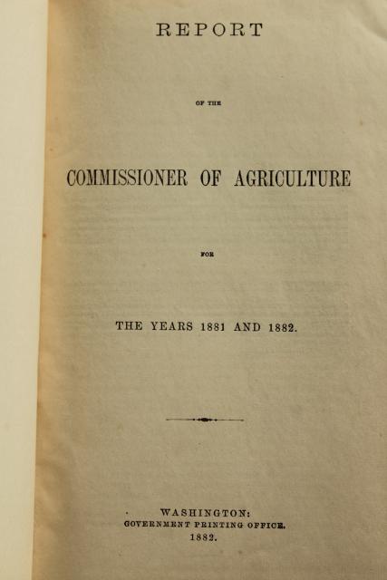 photo of 1881 US Department of Agriculture yearbook, vintage USDA farm year book  #6