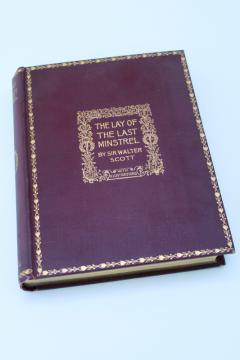 1890s Walter Scott Last Minstrel, gilt gold art edition Riverside Press Cambridge