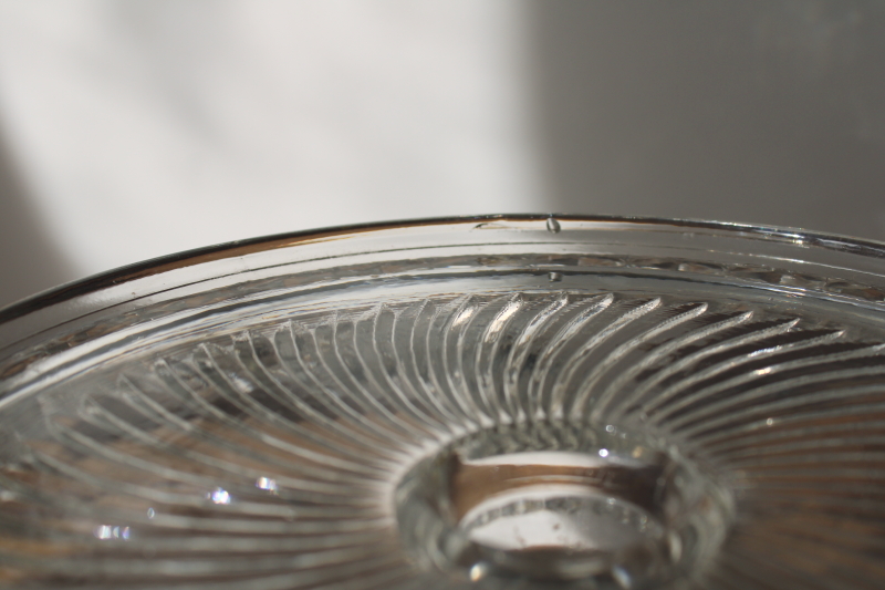 photo of 1890s antique EAPG Flint glass cake stand rum well plate, Spokane pattern  #7