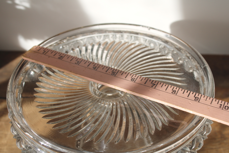 photo of 1890s antique EAPG Flint glass cake stand rum well plate, Spokane pattern  #8