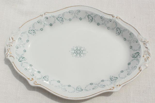 photo of 1890s antique English transferware platter or tray, Grindley England ironstone semi-porcelain #1