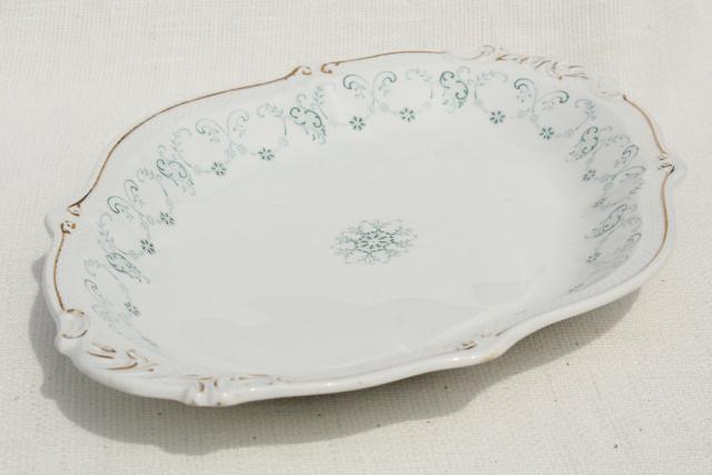 photo of 1890s antique English transferware platter or tray, Grindley England ironstone semi-porcelain #4