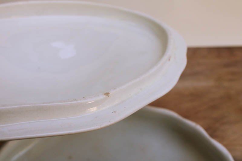 photo of 1890s antique WH Grindley England china serving bowl w/ cover, Fleur dOr flowers & leaves #7