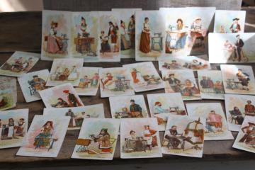 catalog photo of 1890s antique color litho print trade cards Singer sewing machines Costumes of all Nations