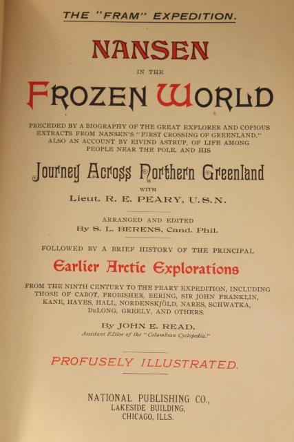 photo of 1890s polar exploration Greenland history travel adventure w/ engravings antique book #8