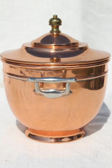 photo of 1890s vintage Manning Bowman copper coffee pot basket for samovar, antique percolator #9