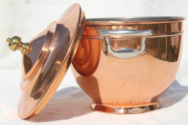 photo of 1890s vintage Manning Bowman copper coffee pot basket for samovar, antique percolator #11