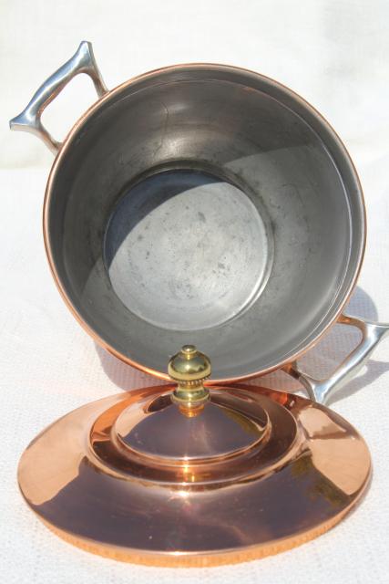 photo of 1890s vintage Manning Bowman copper coffee pot basket for samovar, antique percolator #12