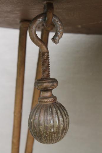 photo of 1890s vintage tall plant stand table w/ marble top, antique wrought iron fern stand #10