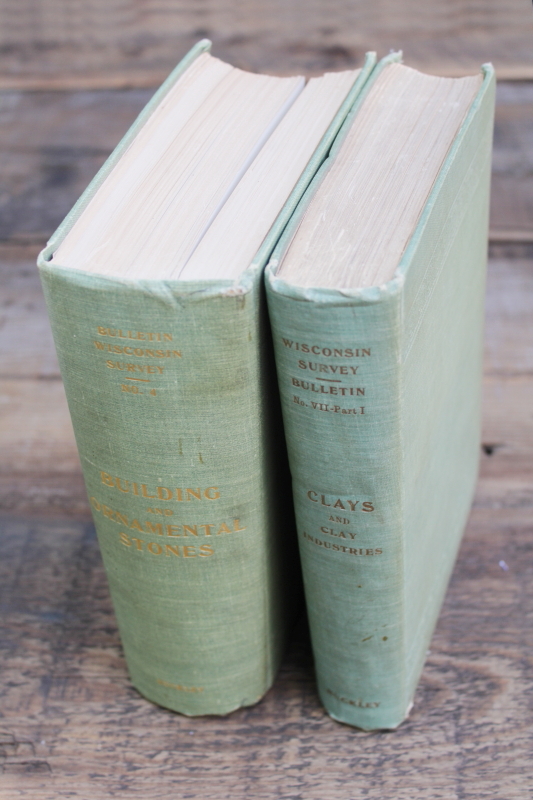 photo of 1896 Building & Ornamental Stones, 1901 Clays & Clay Industries of Wisconsin, antique books Wisconsin regional products  #1