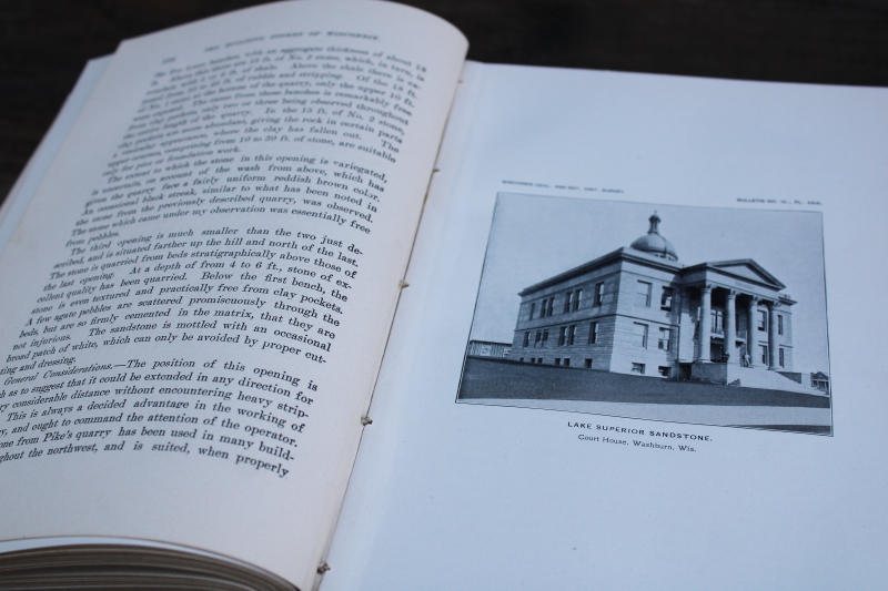 photo of 1896 Building & Ornamental Stones, 1901 Clays & Clay Industries of Wisconsin, antique books Wisconsin regional products  #7