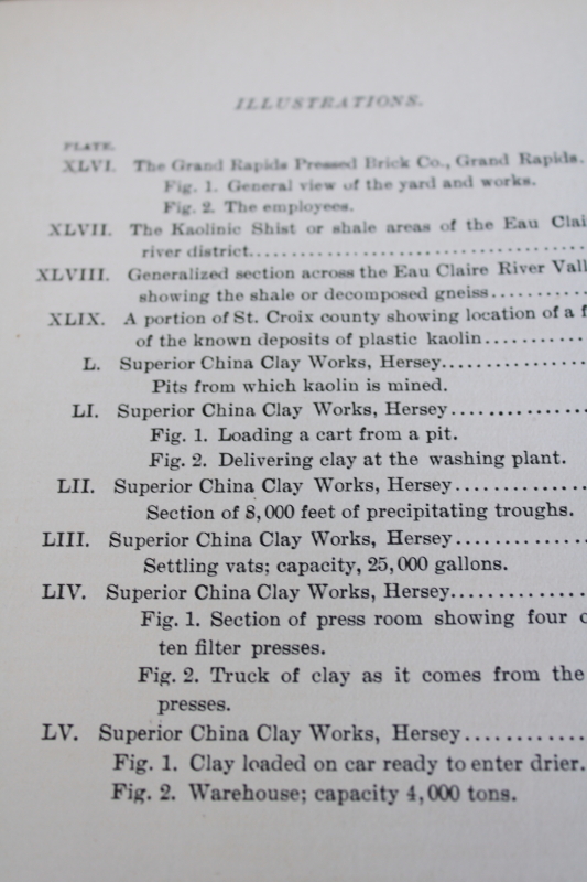 photo of 1896 Building & Ornamental Stones, 1901 Clays & Clay Industries of Wisconsin, antique books Wisconsin regional products  #14