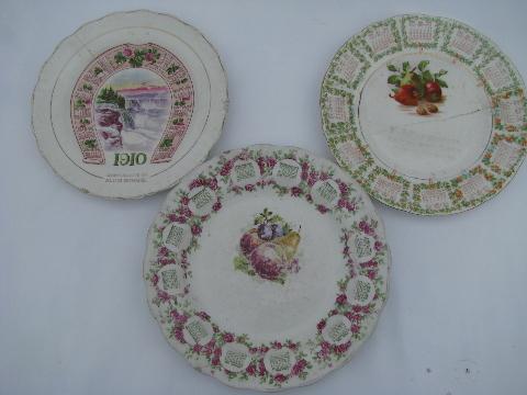 photo of 1909 - 1910 antique china calendar plates lot #1