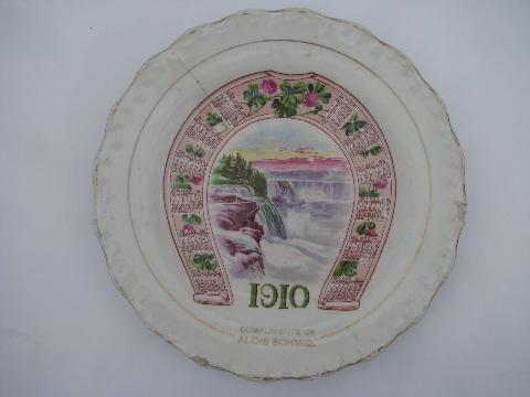 photo of 1909 - 1910 antique china calendar plates lot #2