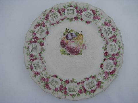 photo of 1909 - 1910 antique china calendar plates lot #4