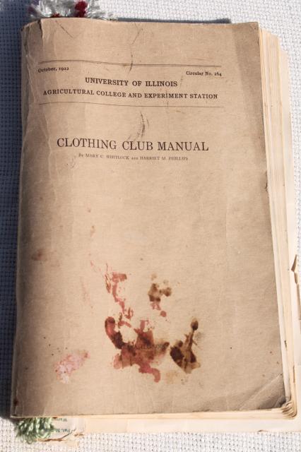 photo of 1914 antique sewing manual full of silk floss embroidery thread , making clothes WWI vintage home ec #8