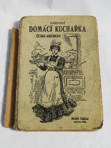 photo of 1914 vintage Czech cook book, Domestic Cooking, ethnic recipes #1