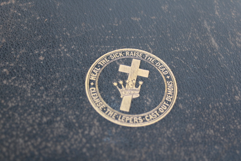 photo of 1916 Mary Baker Eddy black leather cover antique religious book Christian Science #2